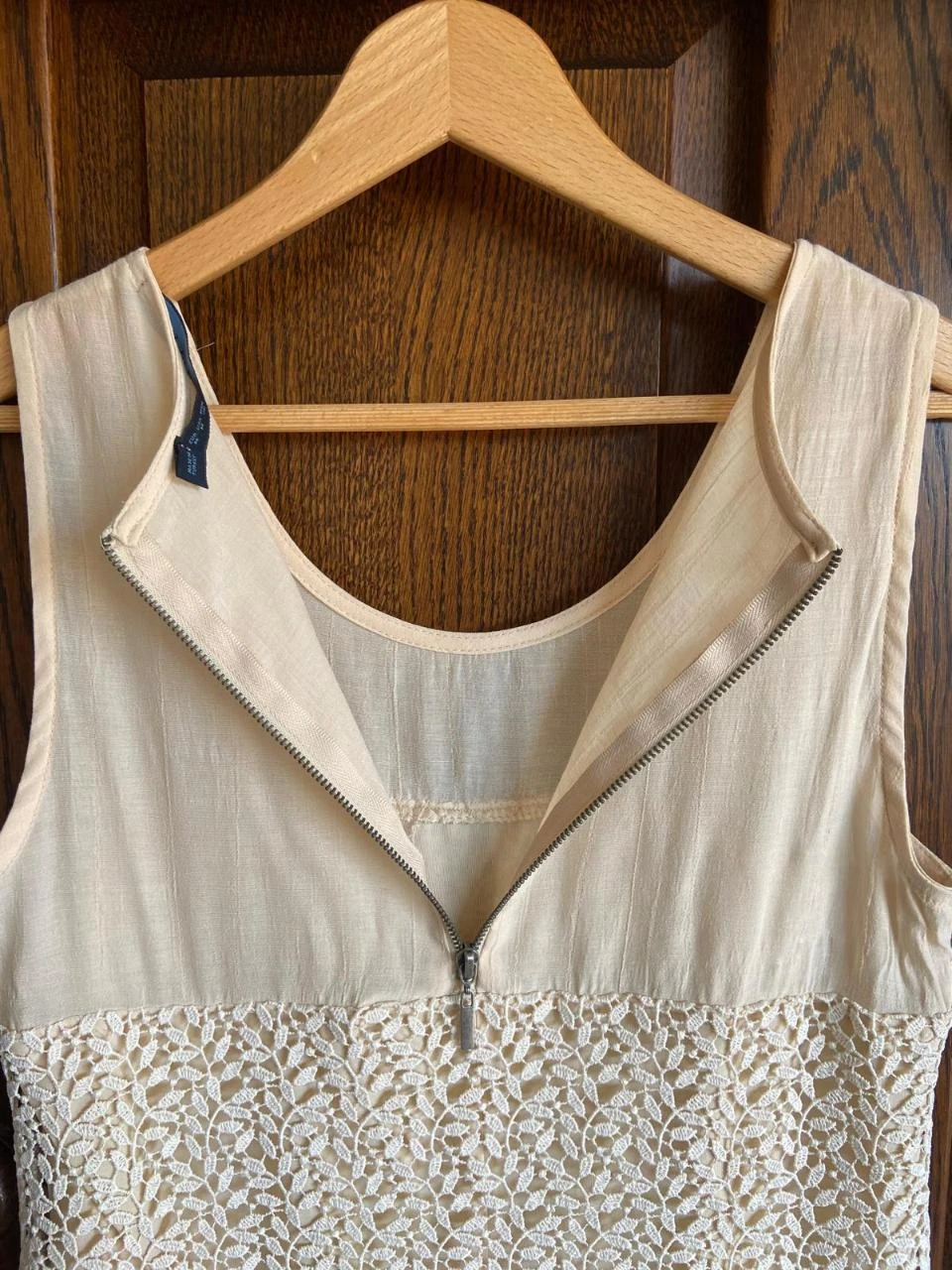 Vestido elegante, para eventos, de guipur, tono marfil. Zara. Talla M – photo 8